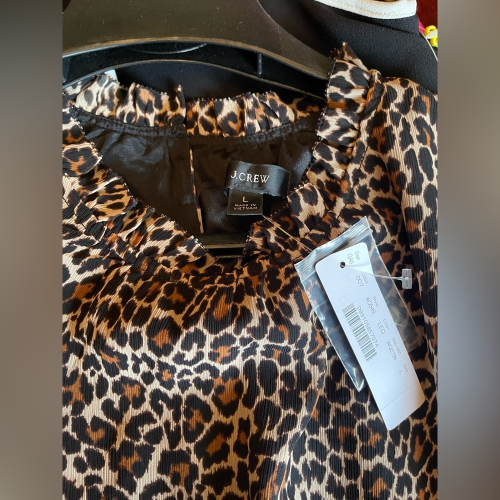 J. Crew NWT Animal Print Blouse - Picture 14 of 14